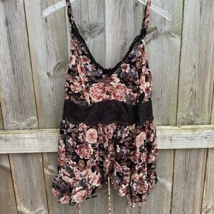 Torrid Slip Lingerie Floral Gauze Lace Babydoll Torrid Size 0 12 Large NWT